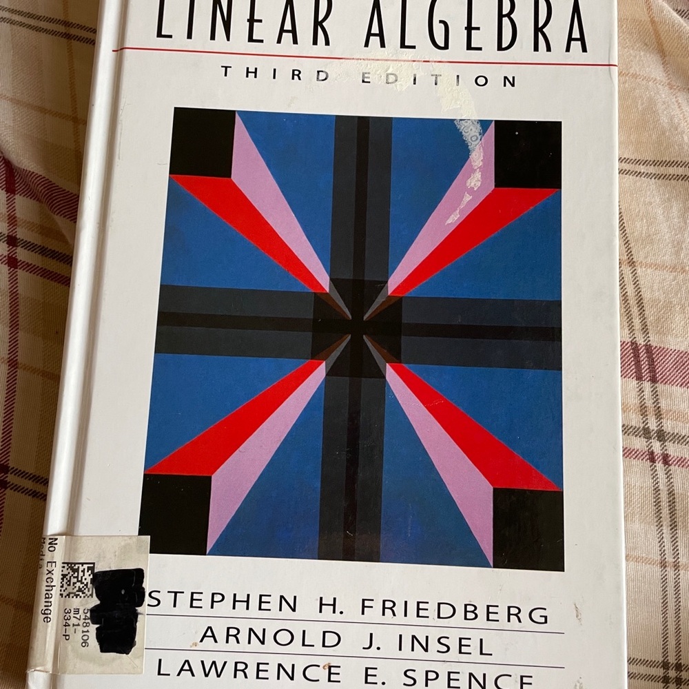 Linear Algebra Third Edition Hardcover - White Cover with Blue & Red Graphic